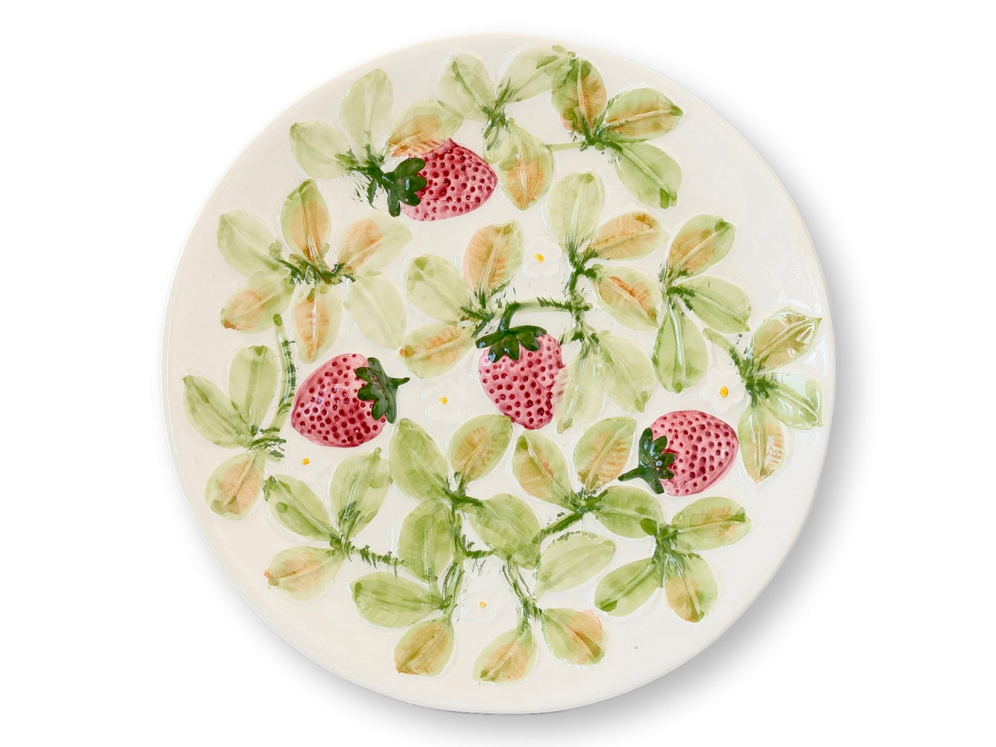 Midcentury Hand-Painted Faience Fruit Plates