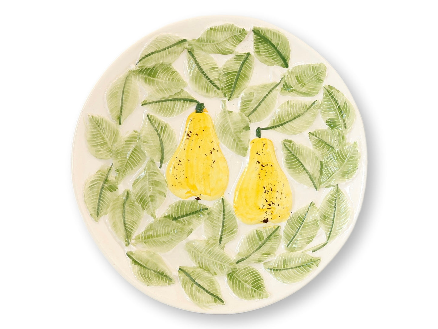 Midcentury Hand-Painted Faience Fruit Plates