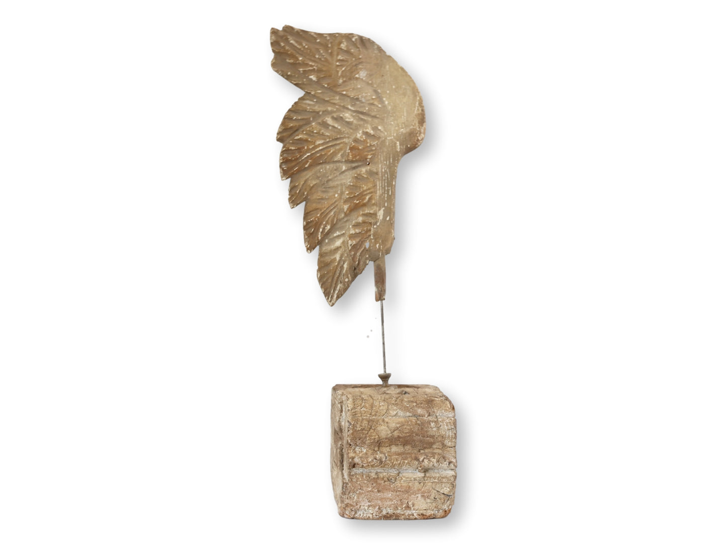 17th-Century Hand-Carved Angel Wing Fragment