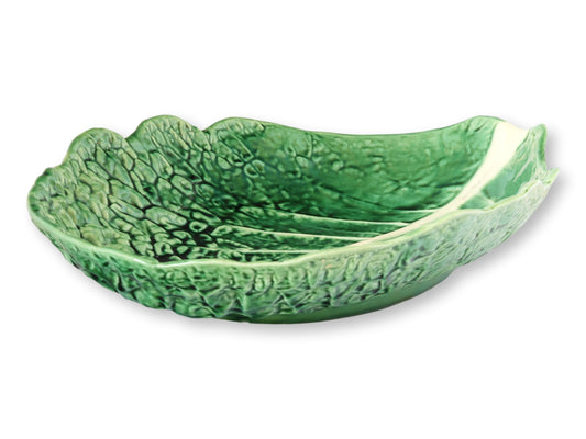 Oversized Green Majolica Serving Bowl