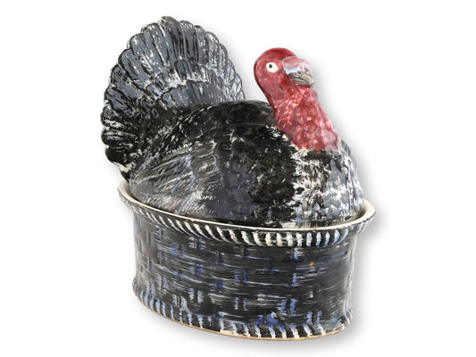 Midcentury French Majolica Pâté Turkey Tureen