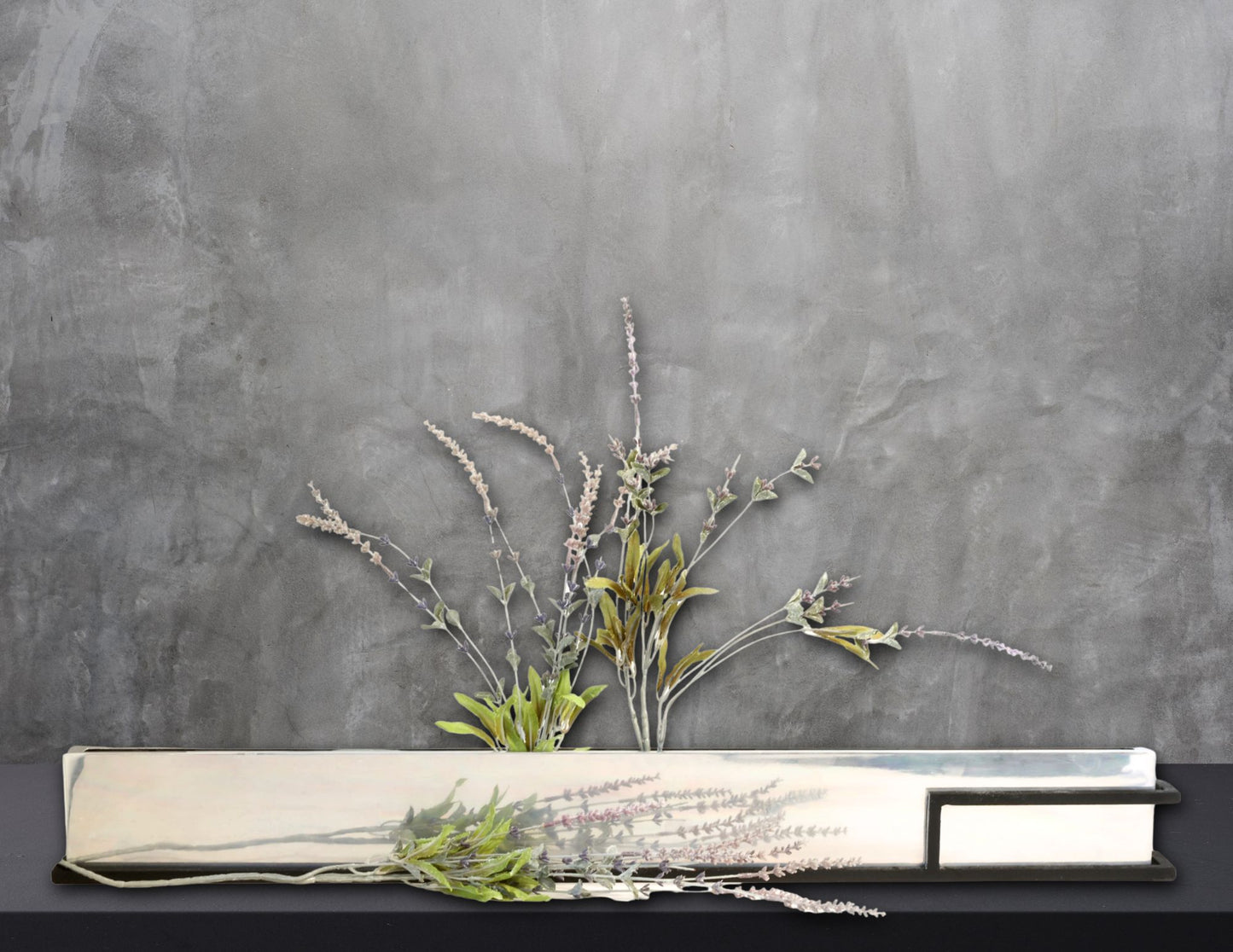 Michael Aram 35.5" Chrome & Iron Planter — Signed