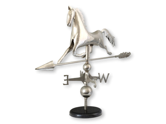 Late 20th Century Horse Weathervane on Marble Base