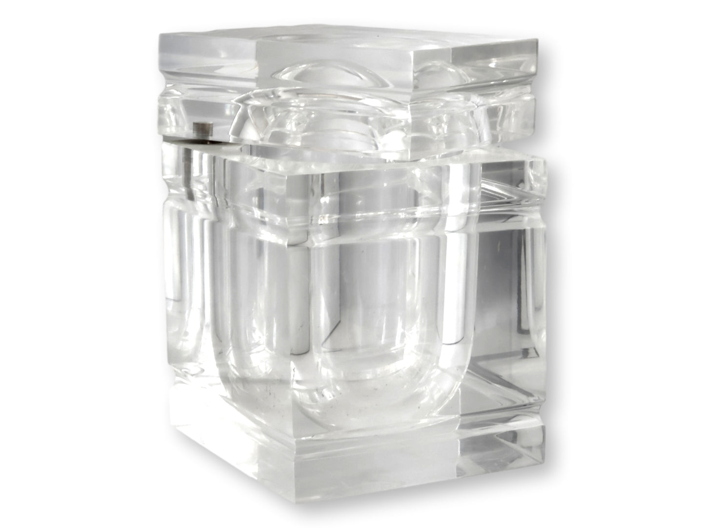 Midcentury Italian Lucite “Ice Block” Ice Bucket in the Albrizzi Style
