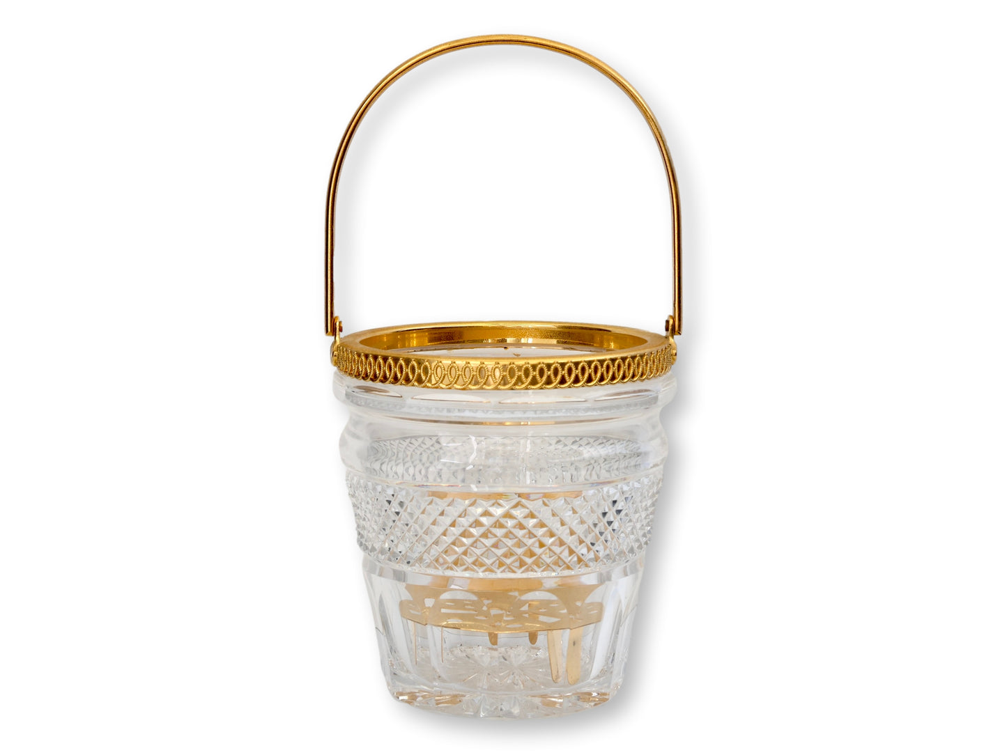 Midcentury Val St. Lambert Crystal Ice Bucket