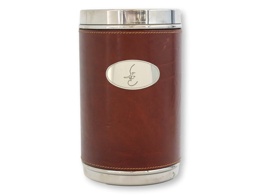 Midcentury Italian Leather Wine Chiller - Bob Hope Caricature