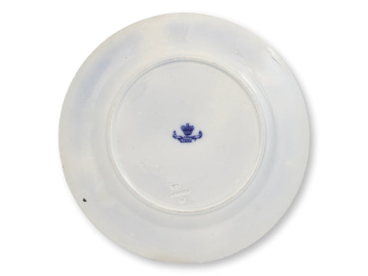 Antique Flow Blue Plate w/ Gold Leaf Bee