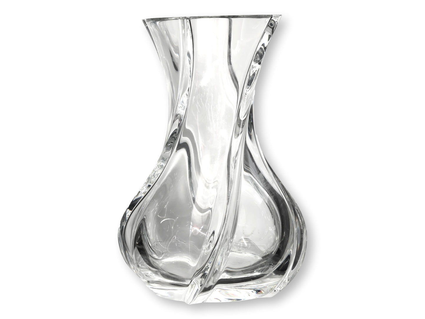 Midcentury Baccarat Serpentine Crystal 10.5" Vase
