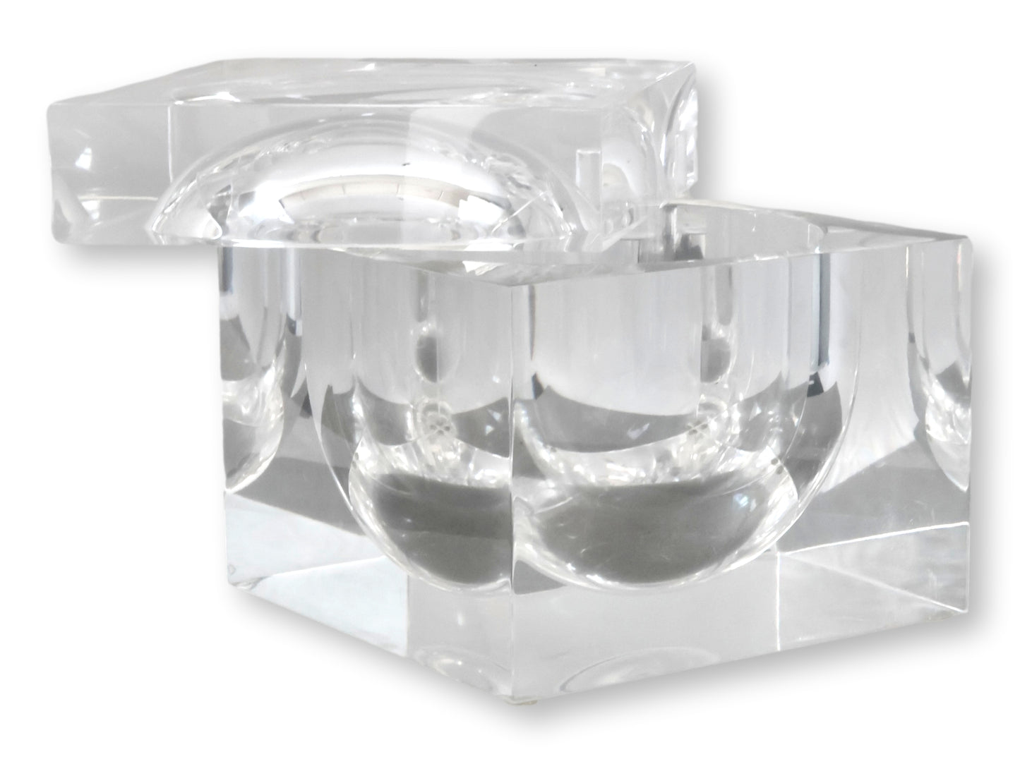 Midcentury Italian Lucite “Ice Block” Ice Bucket in the Albrizzi Style