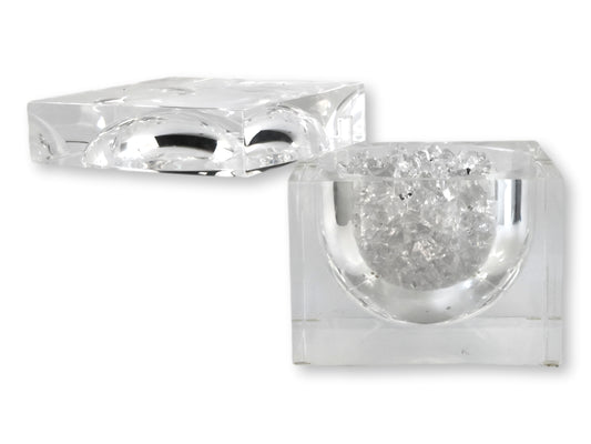 Midcentury Italian Lucite “Ice Block” Ice Bucket in the Albrizzi Style