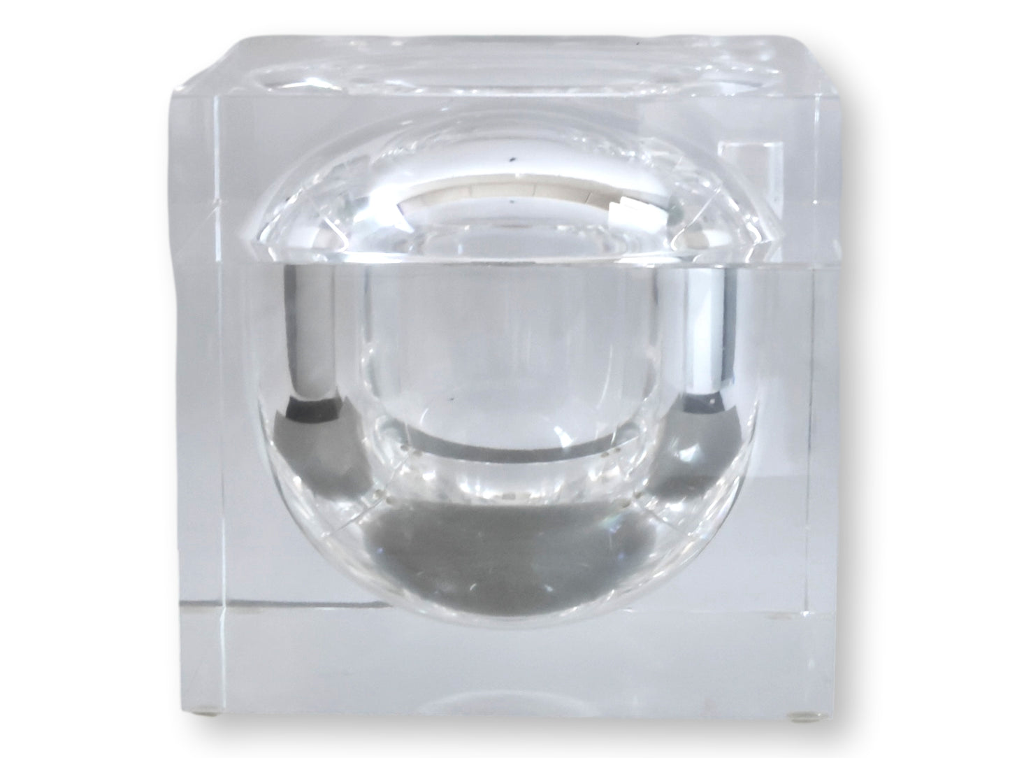 Midcentury Italian Lucite “Ice Block” Ice Bucket in the Albrizzi Style