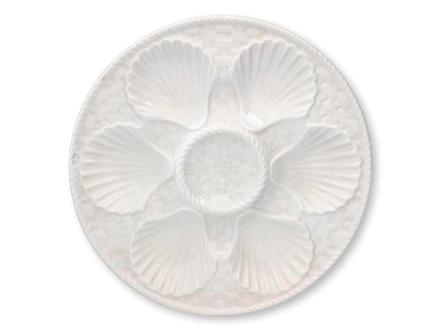 Midcentury French Longchamp Oyster Plates, Set of 6