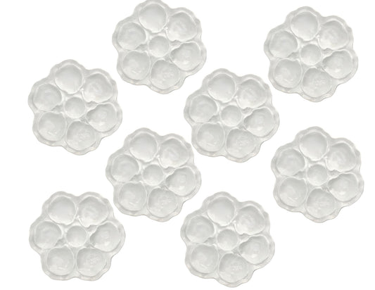 French Limoges White Porcelain Oyster Plates, Set of 8