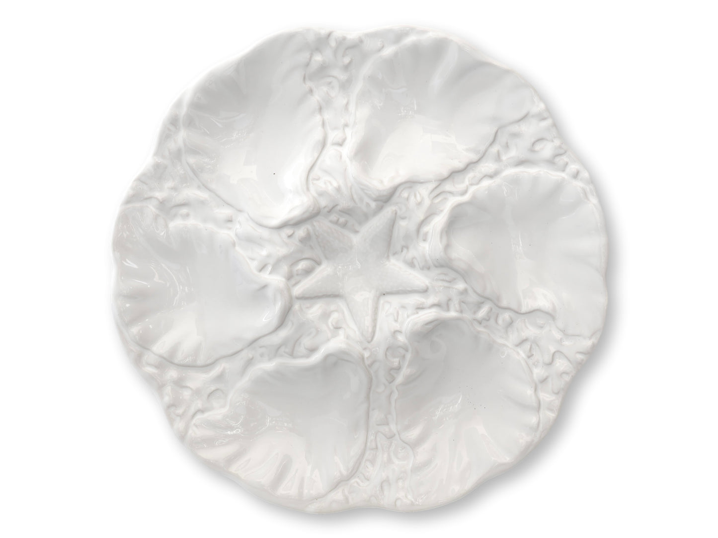 Midcentury Majolica Starfish Oyster Plates, Set of Six - c.1950–1970
