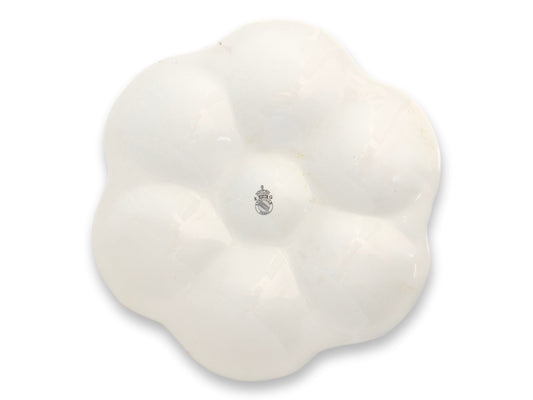 Antique Hand-Painted French Luneville Floral Faience Oyster Plate