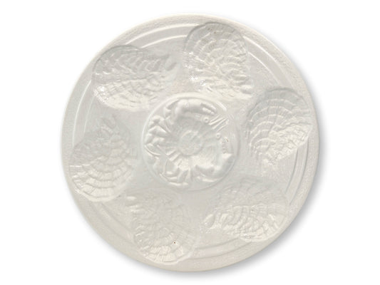 Antique French Sarreguemines Oyster Plate w/ Crab