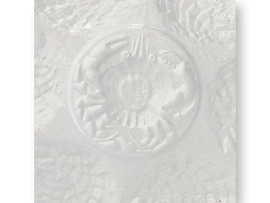 Antique French Sarreguemines Oyster Plate w/ Crab