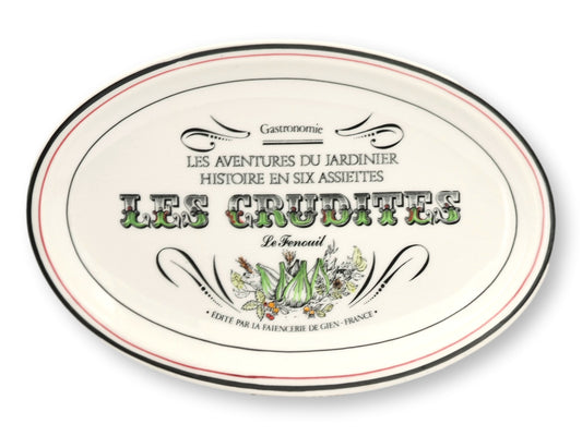 French Gien 'Les Crudites' Faience Plates, Set of 4