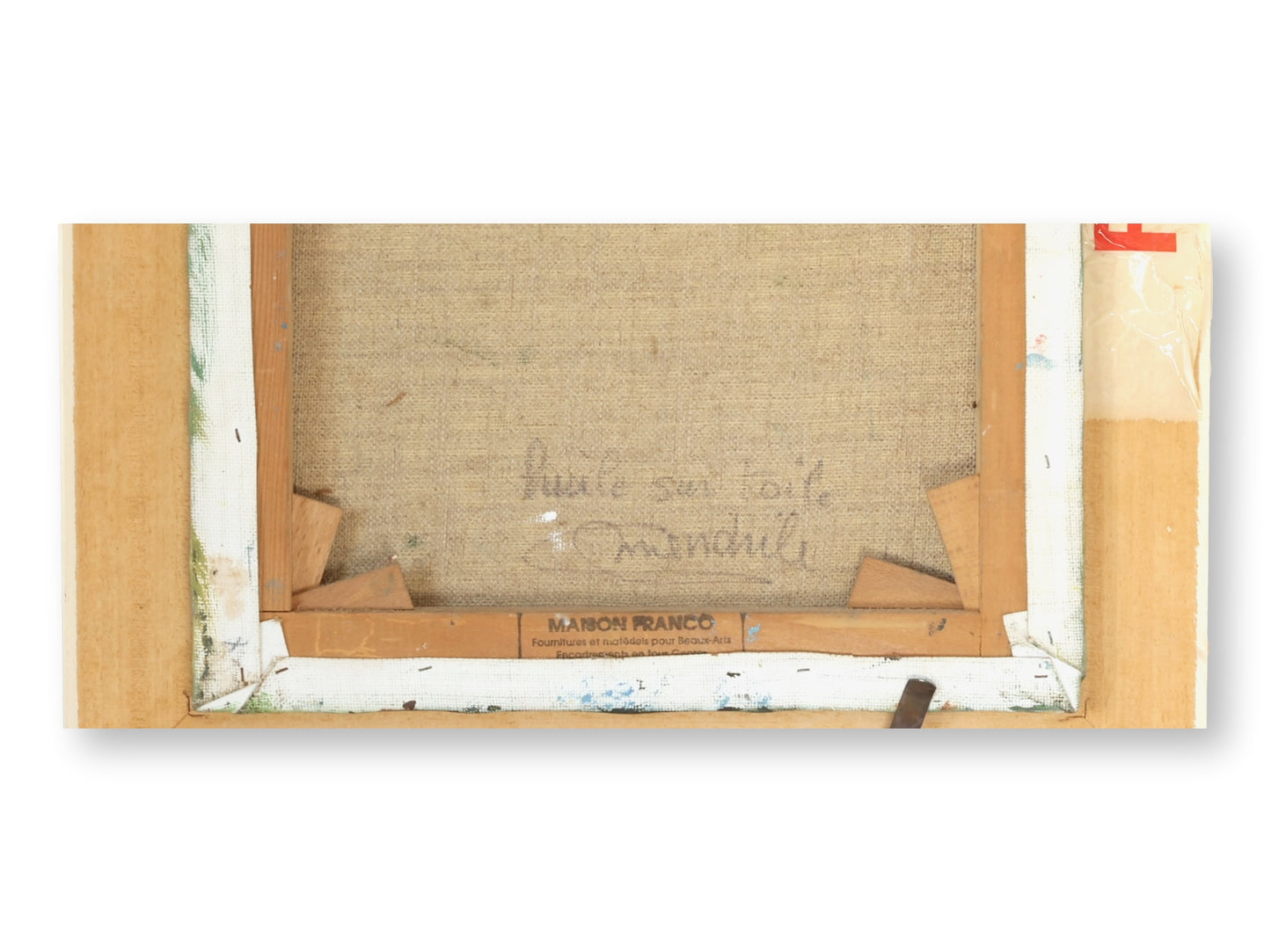 Vintage French Village Fountain Oil Painting