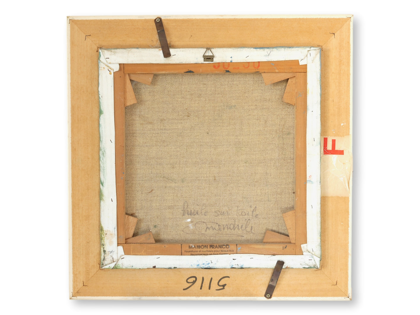 Vintage French Village Fountain Oil Painting