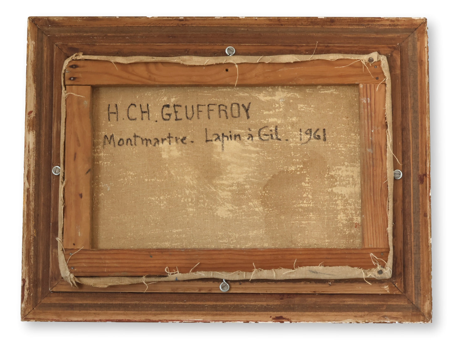 1961 Montmartre “Lapin Gil” Paris Street Scene Oil Painting