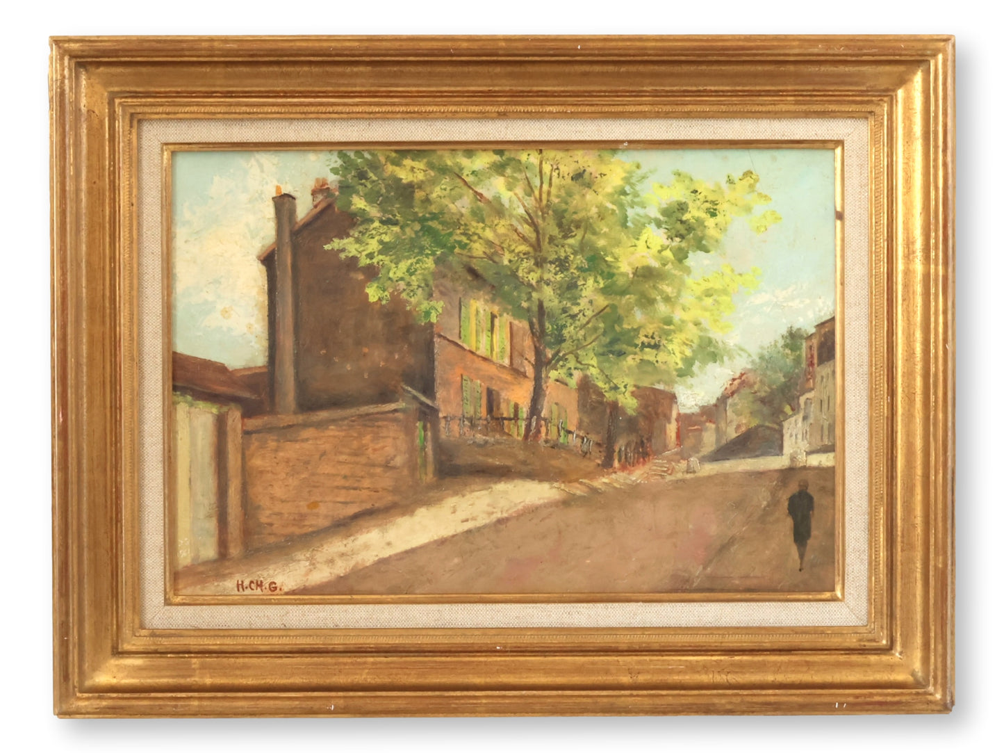 1961 Montmartre “Lapin Gil” Paris Street Scene Oil Painting