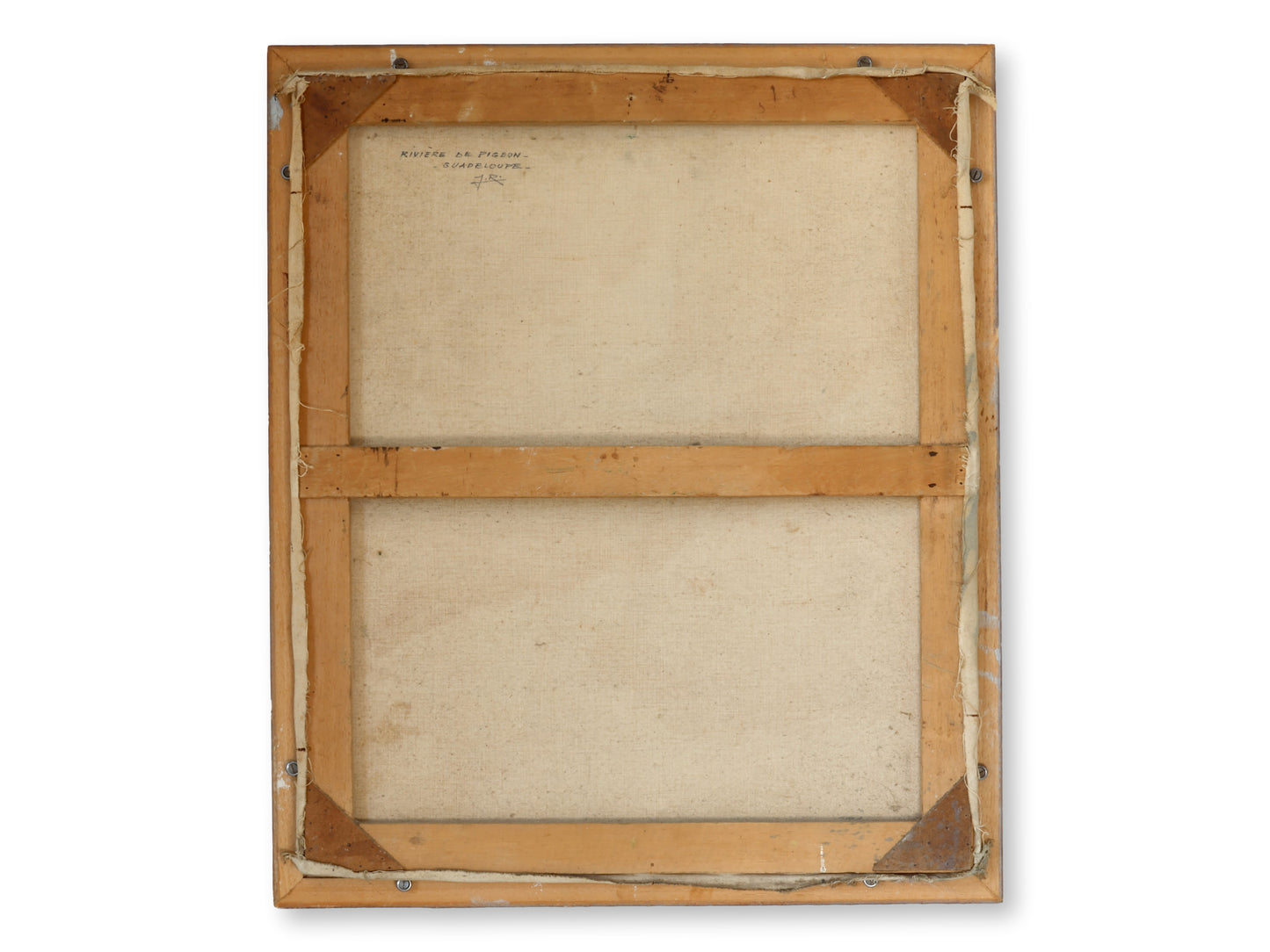 1963 French Painting of Rivière de Pigeon in Guadeloupe