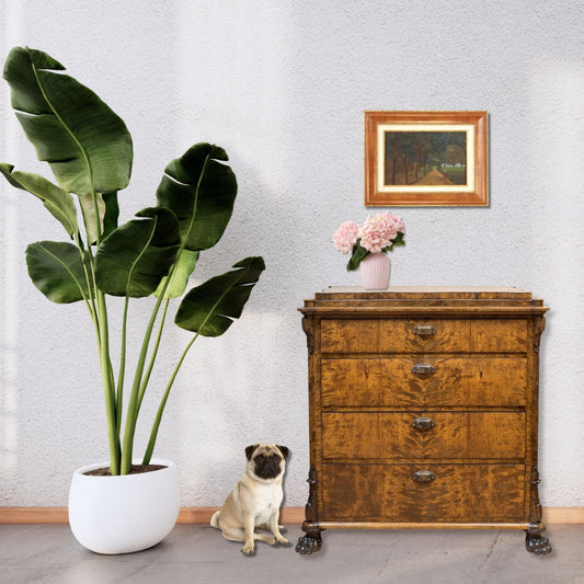 Antique French Tree-Lined Country Path Oil Painting