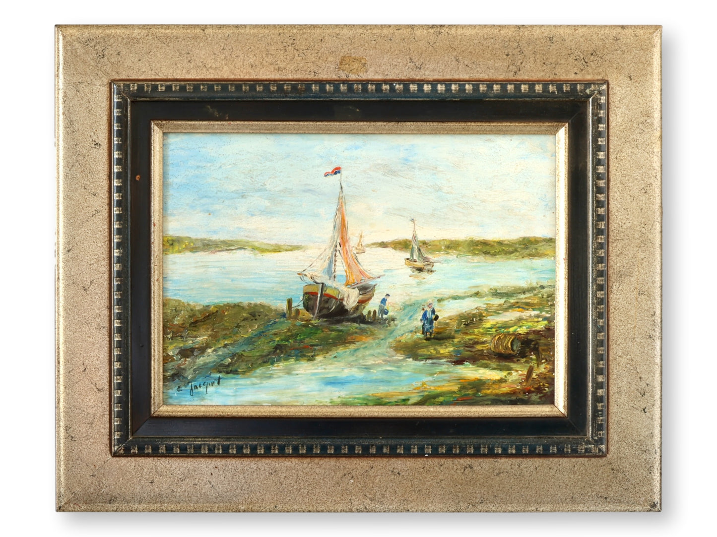 French Normandy Painting, Oyster Gathering