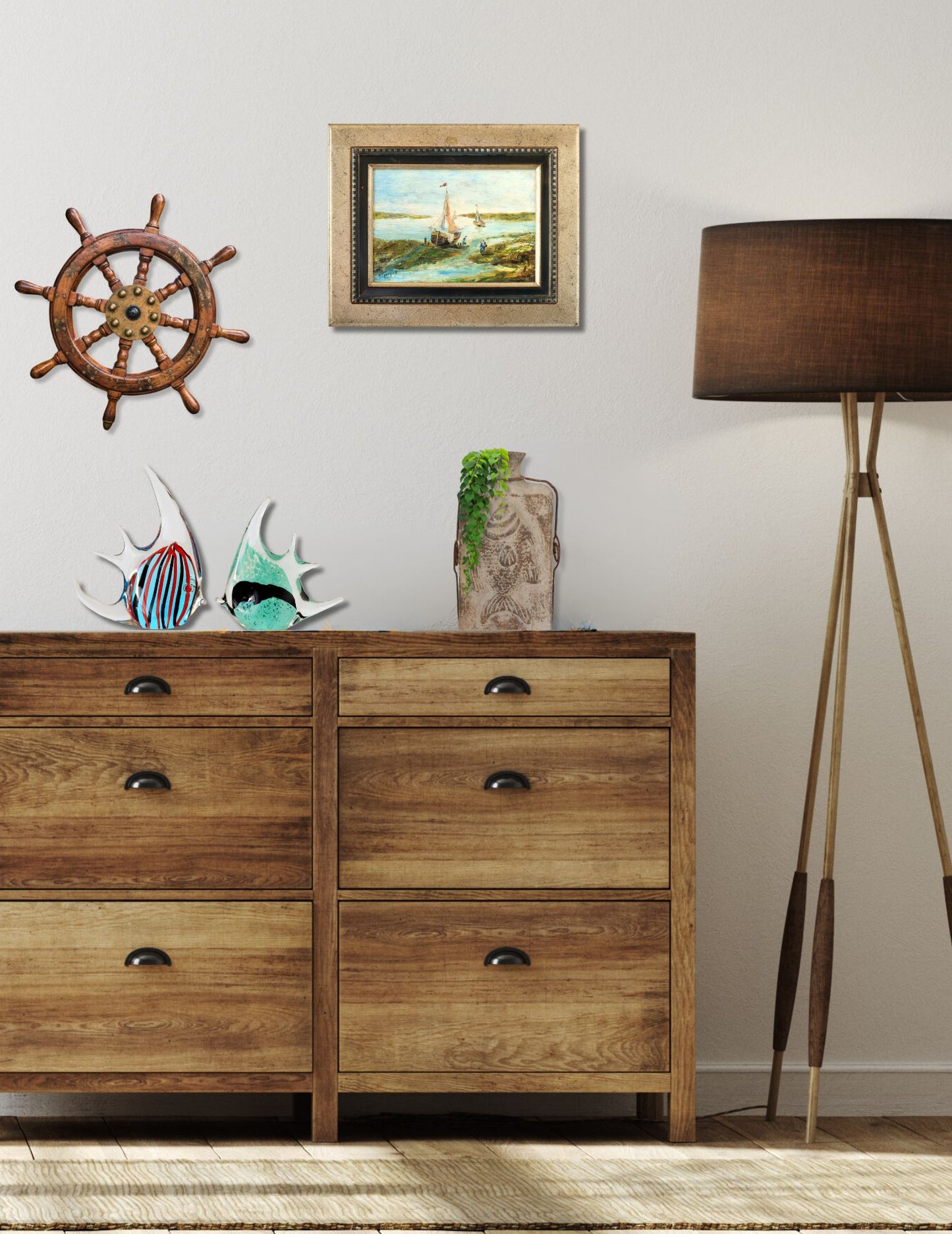 French Normandy Painting, Oyster Gathering