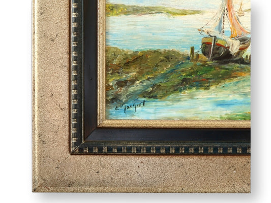 French Normandy Painting, Oyster Gathering