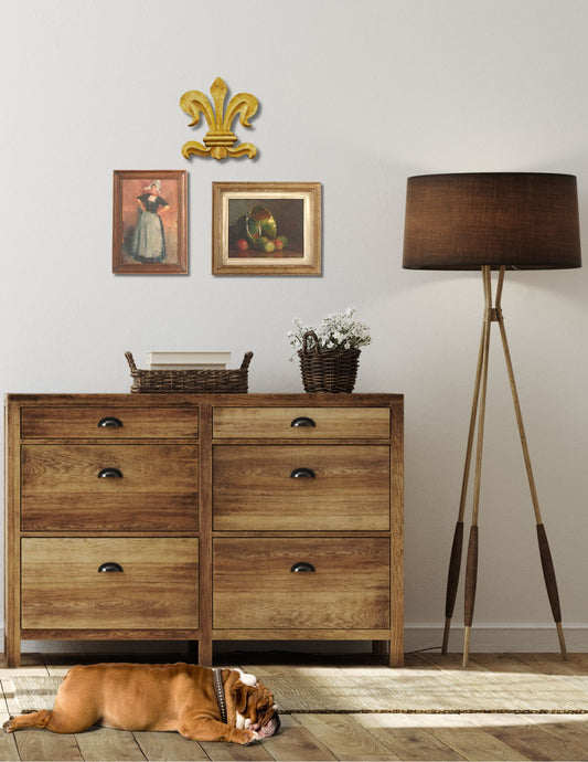 Early 20th-Century French Still Life – Apples in Brass Bucket