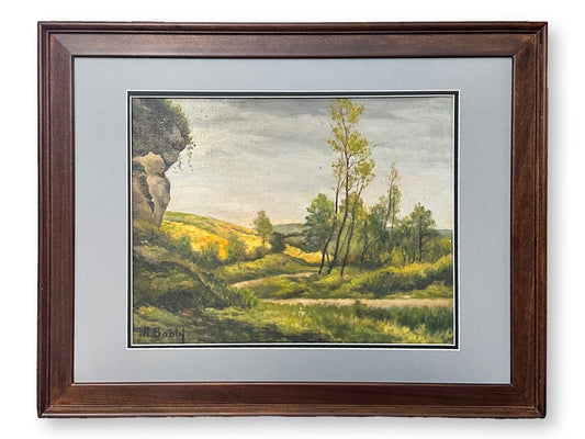 Serene French Rolling Hills Landscape Painting