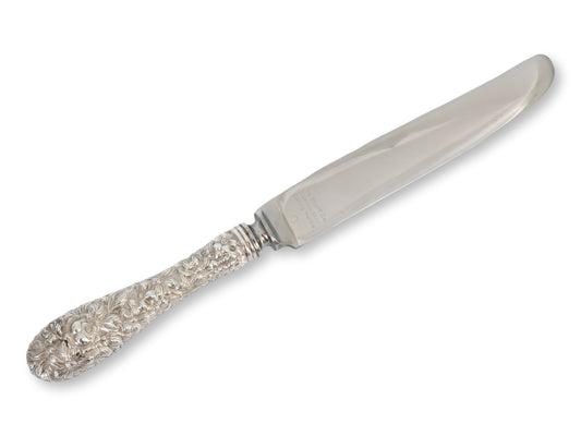 Antique Kirk Stieff Rose Sterling Dinner Knives, Set of 7