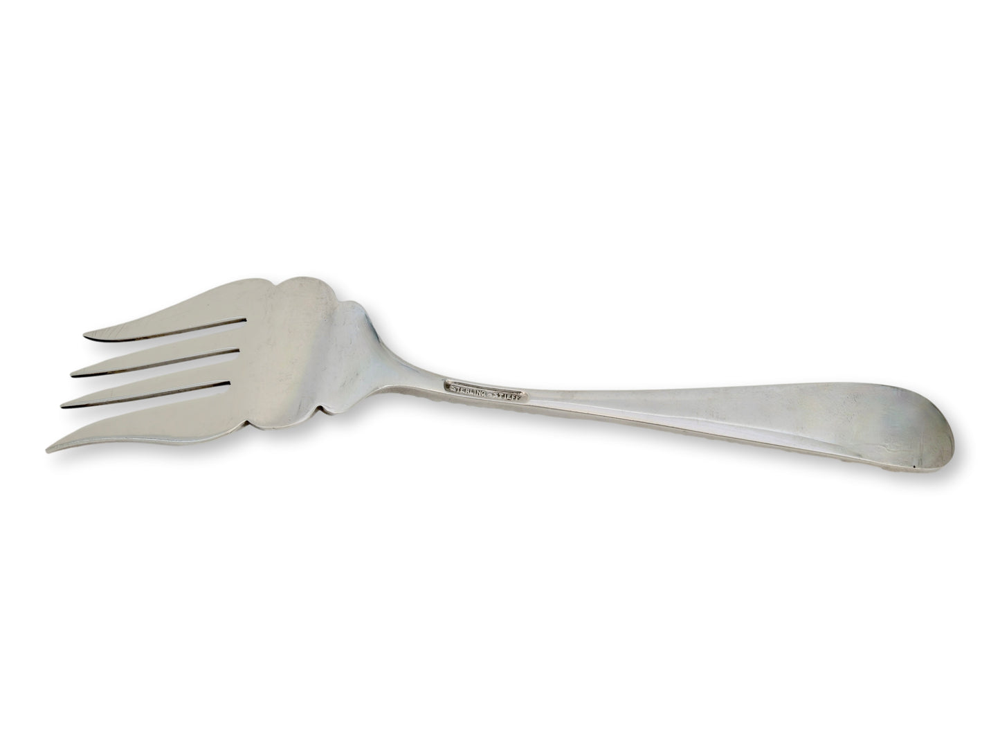 Kirk Stieff Rose Pattern Sterling Silver 7.5" Cold Meat Serving Fork