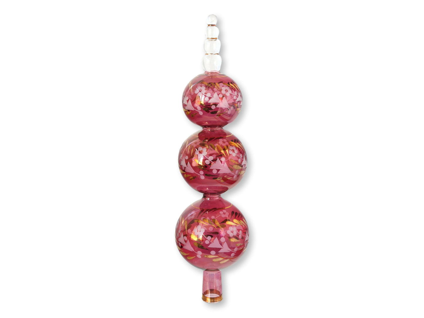 Vintage Bohemian Cranberry Christmas Tree Topper