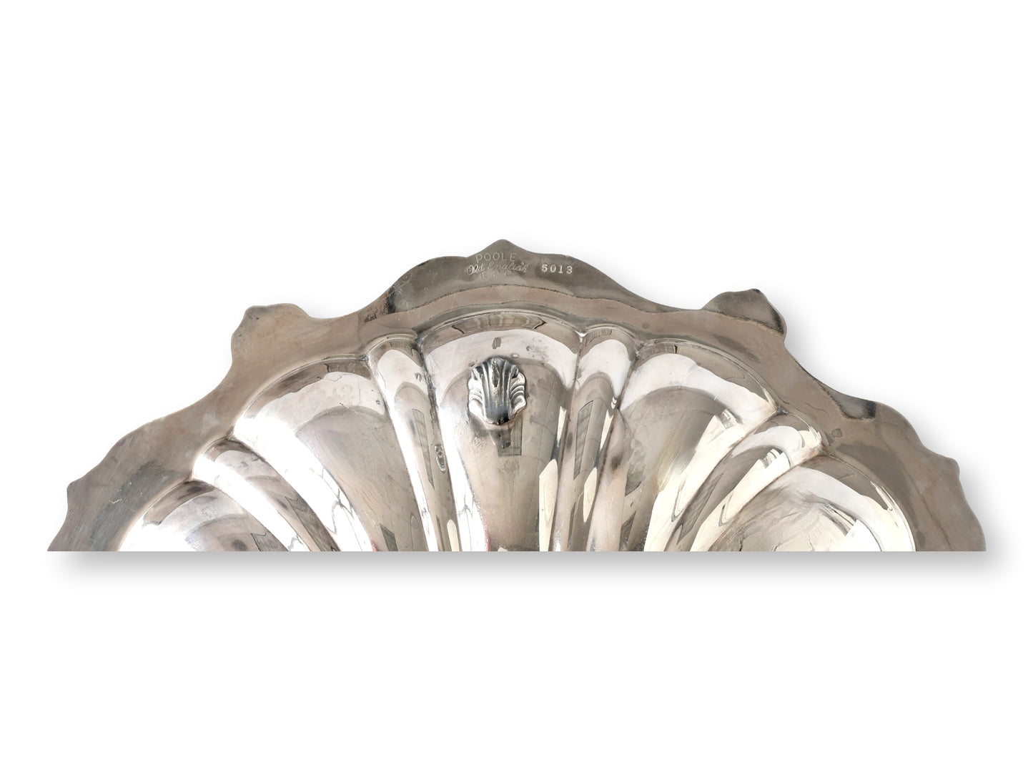 Vintage English Silverplate Crested Shell Dish