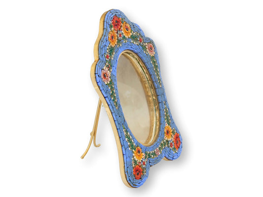 Rare Large Midcentury Italian Micromosaic Picture Frame for Neiman Marcus