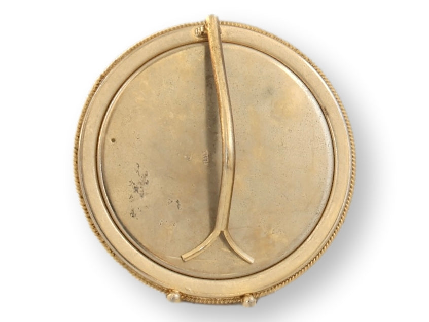 Midcentury Italian Micromosaic Round Picture Frame