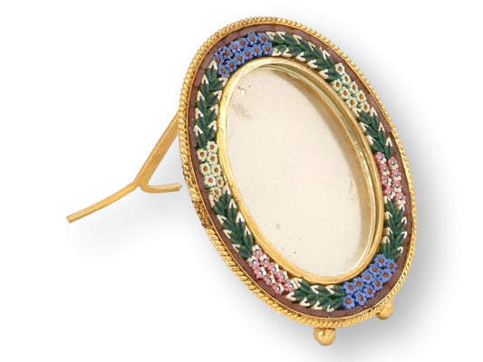 Midcentury Italian Micromosaic Oval Picture Frame for Neiman Marcus