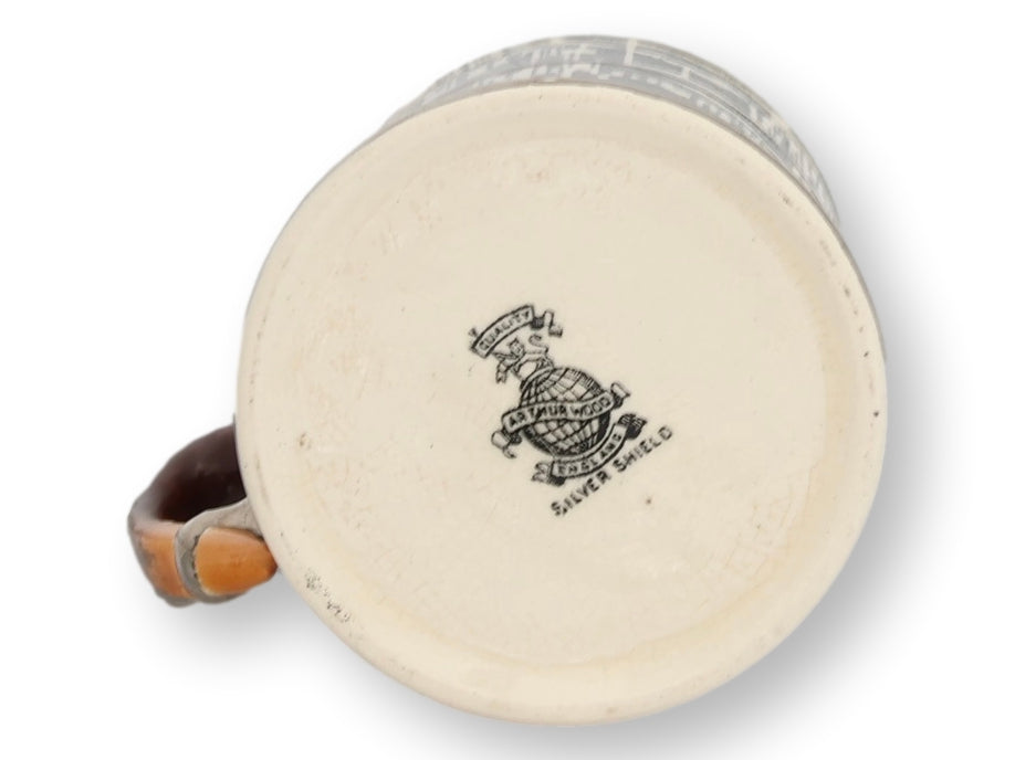Arthur Wood Faux Bois Ale Mug with Silver Mounts