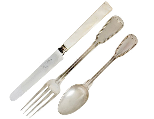 Antique French Silverplate Dessert Cutlery Service for 6