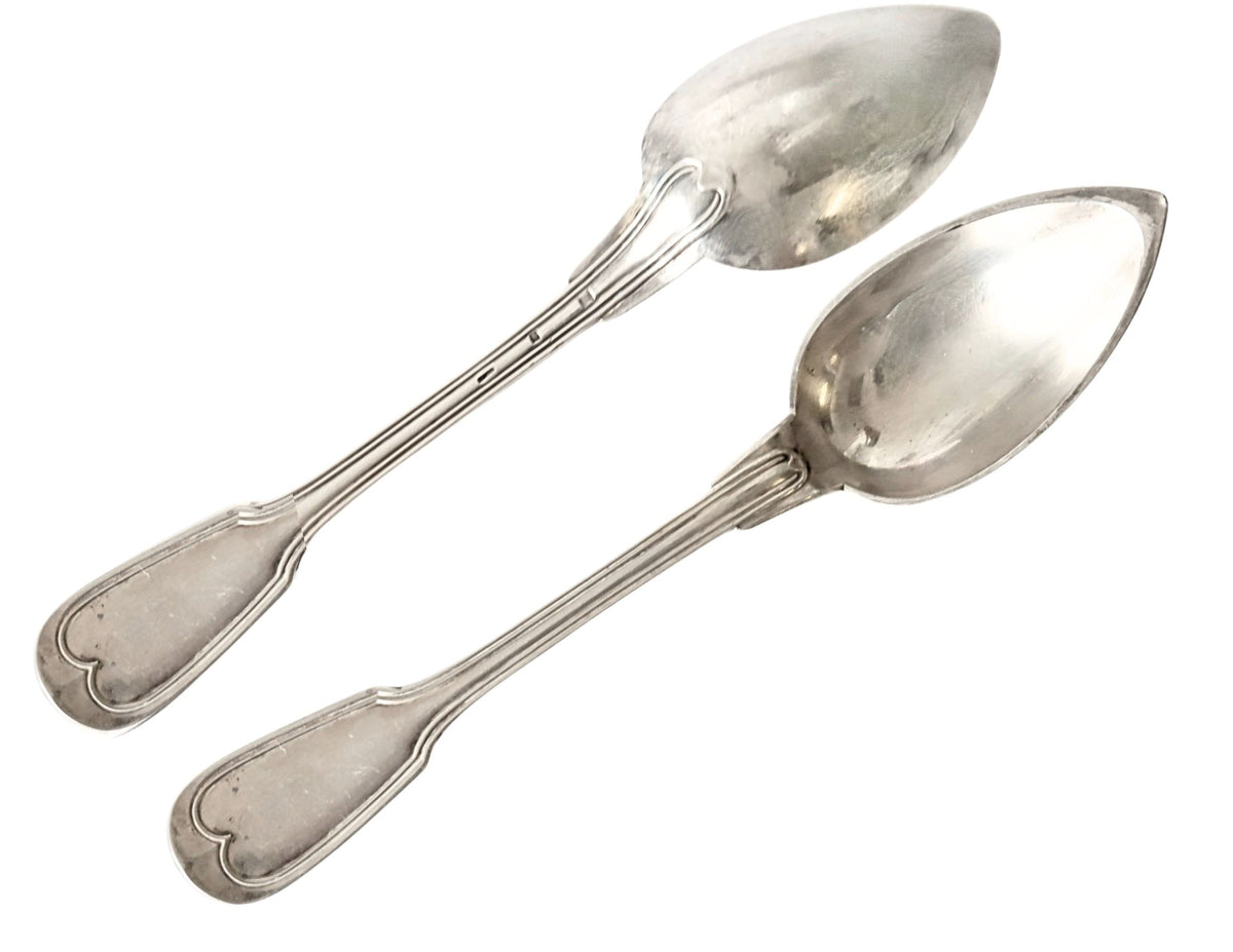 19th-Century Christofle "Chinon" Table Spoons w/Pointed Bowls