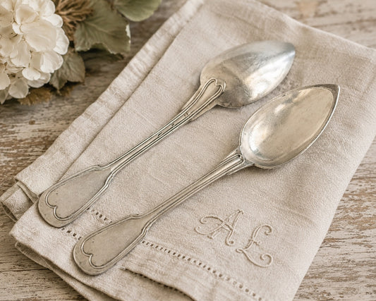 19th-Century Christofle "Chinon" Table Spoons w/Pointed Bowls