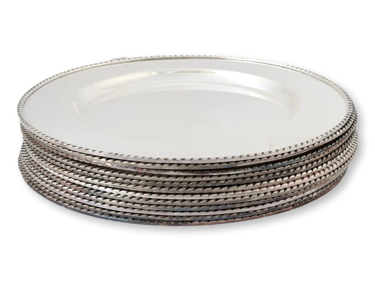 Pottery Barn Silver-Plate Chargers, S/12