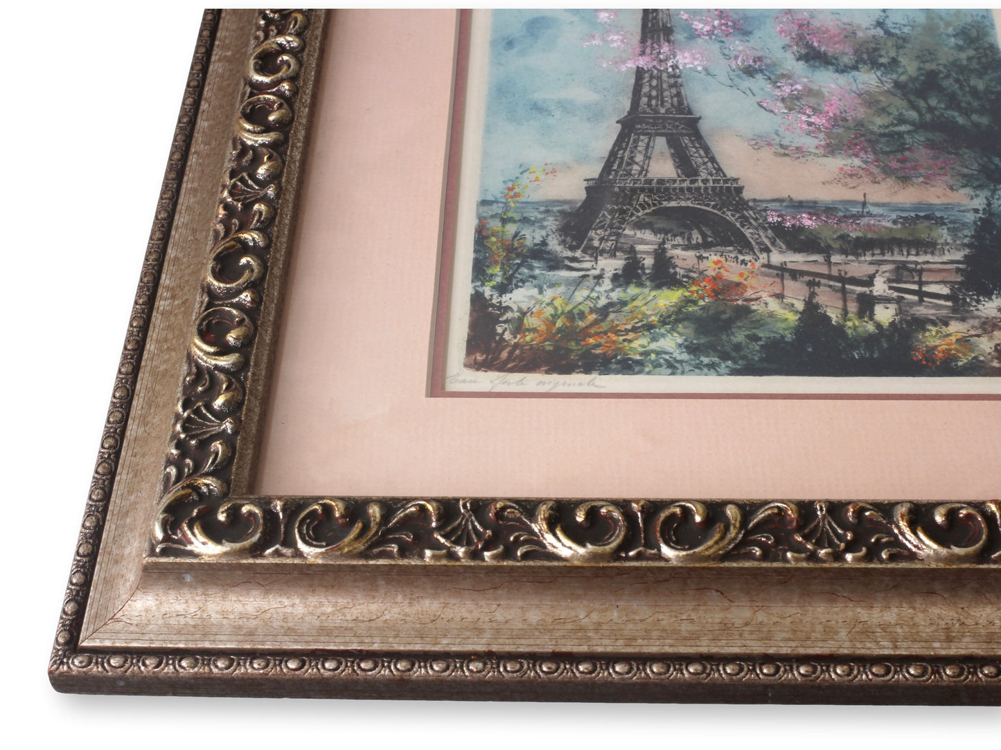 Le Bailly Eau-Forte Originale Paris Eiffel Tower & Notre Dame Cathedral