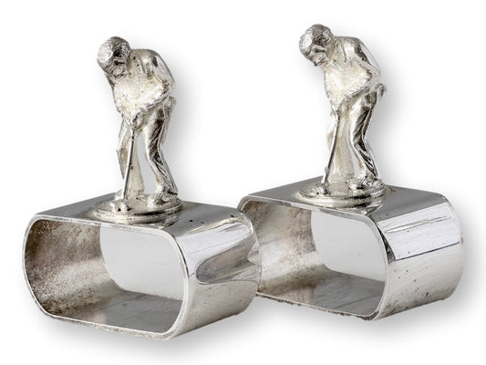 1970s English Silver-Plate 'Golf' Napkin Rings