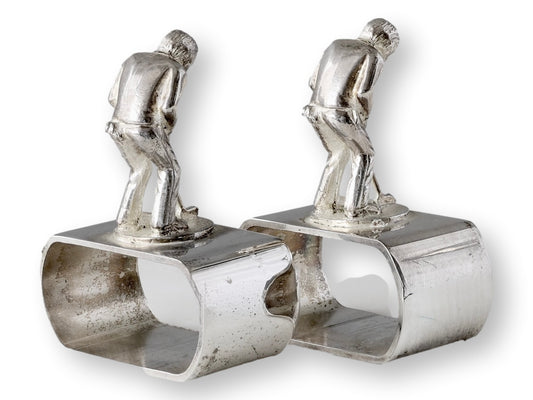 1970s English Silver-Plate 'Golf' Napkin Rings