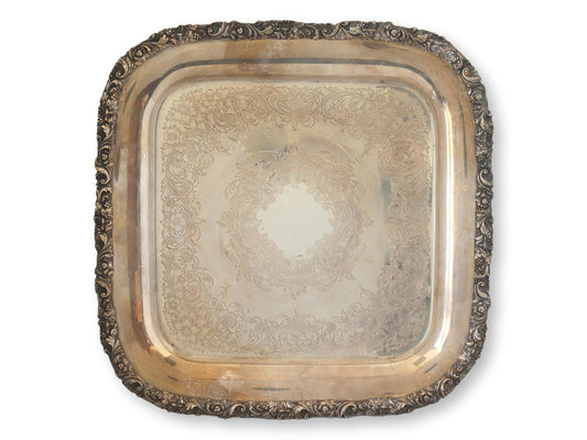 English Silver-Plate Serving / Bar Tray
