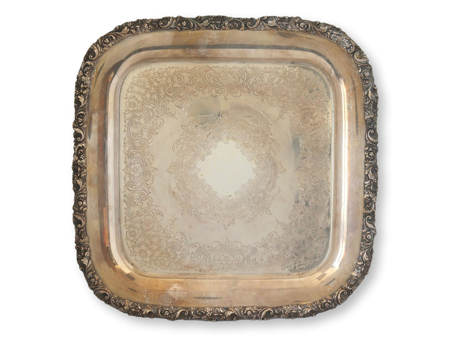 English Silver-Plate Serving / Bar Tray